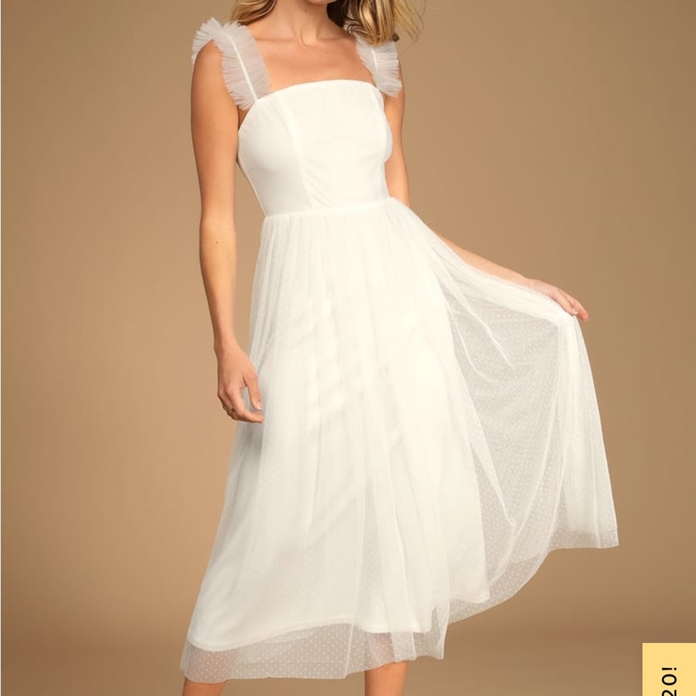 Lulu’s white tea length dress